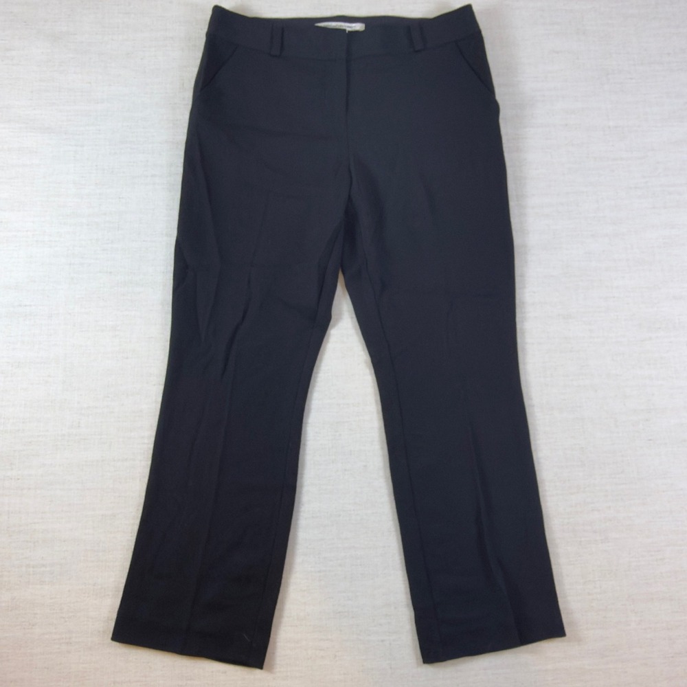 Diane von Furstenberg DVF Black Straight Leg Dress Pants Trousers Size 6